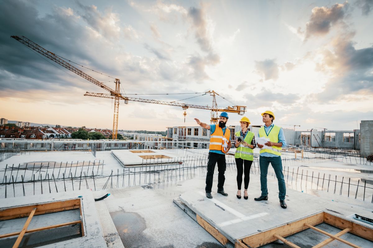 Construction workers on site